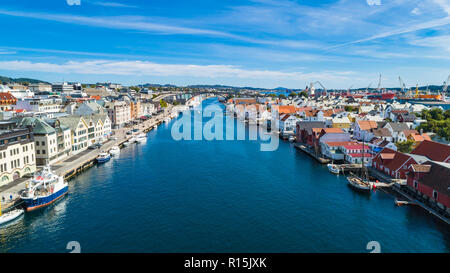 Vue aérienne de Haugesund, Norvège. Banque D'Images