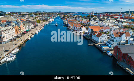 Vue aérienne de Haugesund, Norvège. Banque D'Images