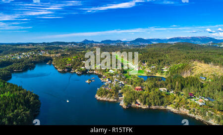 Vue aérienne de la ville de Bergen. Bergen, Norvège. Banque D'Images