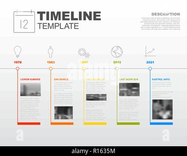 Infographie vectorielle simple timeline modèle de rapport avec les plus grands succès, icônes, photos, ans Illustration de Vecteur