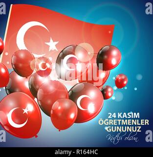 24 novembre Journée des enseignants turc turc,le 24 novembre, Journée des enseignants heureux. 24 Kutlu Olsun Kasim Ogretmenler Gununuz Illustration de Vecteur