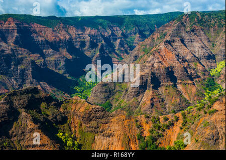 Vue aérienne de la Waimea canyon, Kauai, Hawaii, USA Banque D'Images