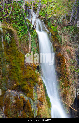 Cascade magnifique peu de capture dans les lacs de Plitvice, Croatie Banque D'Images