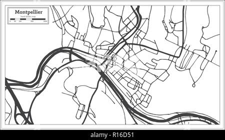 Montpelier Vermont USA Plan de ville en style rétro. Une carte de Noël. Vector Illustration. Illustration de Vecteur