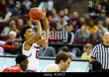 Columbia, SC, États-Unis d'Amérique. Nov 9, 2018. South Carolina Gamecocks guard A.J. Lawson (00) shoots réussis dans le match de basket-ball de NCAA de Colonial Life Arena de Columbia, SC. (Scott Kinser/Cal Sport Media) Credit : csm/Alamy Live News Banque D'Images