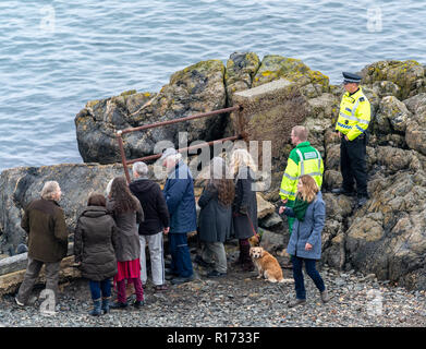 PORTSOY, aberdeenshire, SCOTLAND, c'est photographie de Thekla Reuten comme le plomb dans le tournage du film de marionnettes réalisé par Elbert van Strien. Banque D'Images