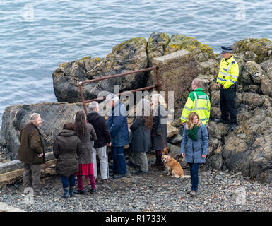 PORTSOY, aberdeenshire, SCOTLAND, c'est photographie de Thekla Reuten comme le plomb dans le tournage du film de marionnettes réalisé par Elbert van Strien. Banque D'Images