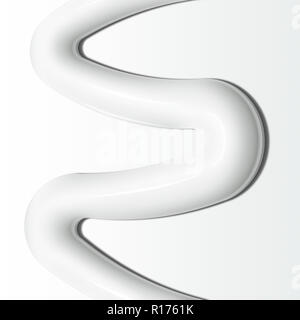 Tourbillon de lait corps blanc sur fond blanc Banque D'Images