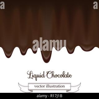 Sirop au chocolat vecteur modèle goutte isolé sur fond blanc Illustration de Vecteur