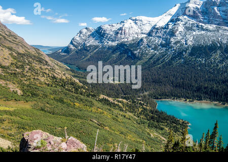 Grinnell et Joséphine Lake de Grinnell Glacier, Glacier National Park, Montana Banque D'Images