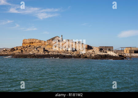 Bateau à l'océan Atlantique autour de Luderitz sur la Côte des Squelettes de la Namibie Banque D'Images