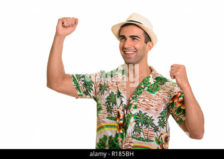 Portrait de jeune homme à la recherche de tourisme persan beau heureux Banque D'Images