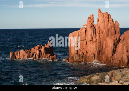 Roches rouges de Arbatax, Sardaigne Banque D'Images