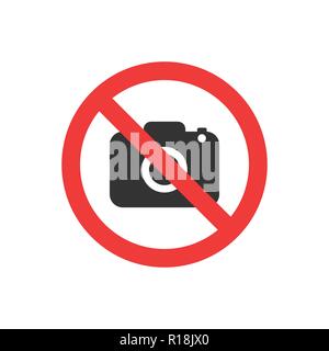 Aucun signe de la photographie. Modèle plat. Aucune icône de photo. Vector Illustration de Vecteur