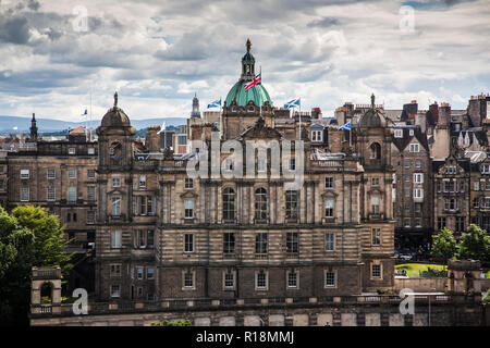 Royal Bank of Scotland (RBS) dans la vieille ville d'Edimbourg, maintenant un musée. L'Écosse. Banque D'Images