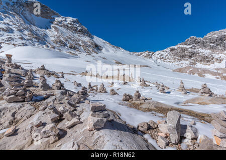 Zugspitze, Zugspitzeplat, plus haut sommet, Garmisch-Partenkirchen, Wetterstein Gebirge ou du Wetterstein, dans les Alpes, Bavaria, Germany, Europe Banque D'Images