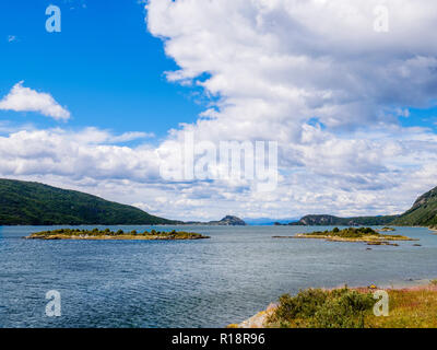 Vue de la baie Lapataia à Canal de Beagle, Terra del Fuego Parc National près de Ushuaia, Patagonie, Argentine Banque D'Images