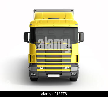 Gros camion remorque sur fond blanc 3D illustration Banque D'Images