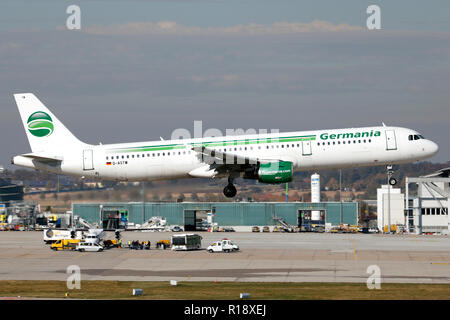Stuttgart, Allemagne - Automne 2018 : un avion à l'aéroport de Stuttgart Banque D'Images