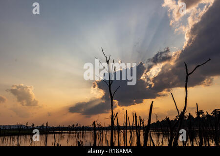 Thakhek, Laos - 19 Avril 2018 : vue d'un paysage irréels dans l'une des zones les plus éloignées de la région de Khammouane au Laos Banque D'Images