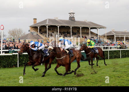 Triomphante Donjuan monté par James Doyle (à gauche) remporte le British Sportsbook Marathonbet EBF Gillies Pouliches' course pendant la journée Handicap Novembre Marathonbet à l'Hippodrome de Doncaster. Banque D'Images