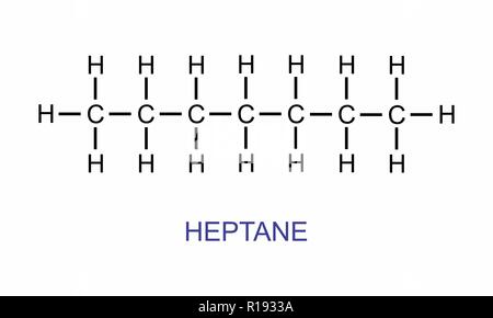 L'illustration de la formule développée de l'heptane Illustration de Vecteur