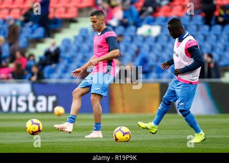 Madrid, Espagne. 10 Nov, 2018. Match de foot entre Getafe et Valence du 2018/2019 Ligue Espagnole, qui a eu lieu au Santiago Bernabeu, à Madrid. (Photo : Jose L. Cuesta/261/Cordon presse). Appuyez sur Cordon Cordon Crédit : Presse/Alamy Live News Banque D'Images