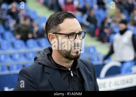 Getafe, Madrid, Espagne. 10 Nov, 2018. L'entraîneur de Getafe CF Jose Bordalas vu au cours de la Liga match entre Getafe et Valence CF au Coliseum Alfonso Perez de Getafe, Espagne. Legan Crédit : P. Mace/SOPA Images/ZUMA/Alamy Fil Live News Banque D'Images