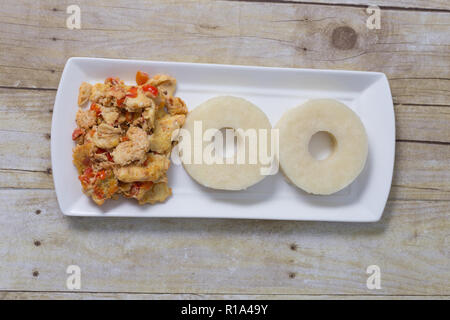 Yam et œuf frit source Banque D'Images