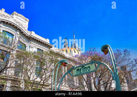 Mexico - Panneau d'entrée de Métro Métro Banque D'Images