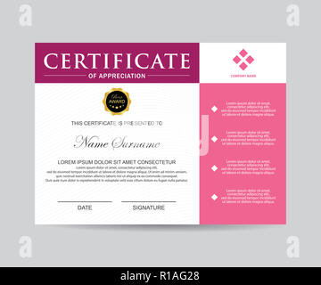 Modèle de certificat moderne et l'arrière-plan Banque D'Images