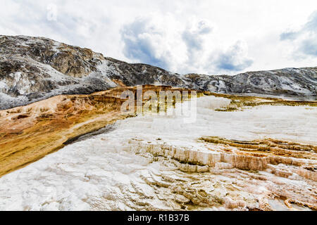 Terrasse monticule hotsprings dans le Parc National de Yellowstone Banque D'Images