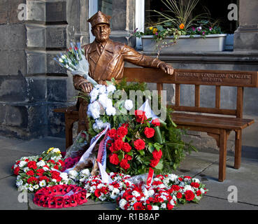 Le général Maczek statue, chef de char polonais de la Seconde Guerre mondiale 11 Banque D'Images