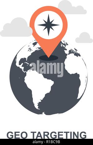 L'icône de ciblage géographique concept Illustration de Vecteur