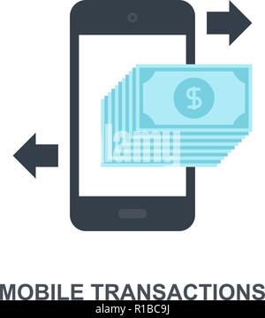 Les transactions mobiles concept icône Illustration de Vecteur