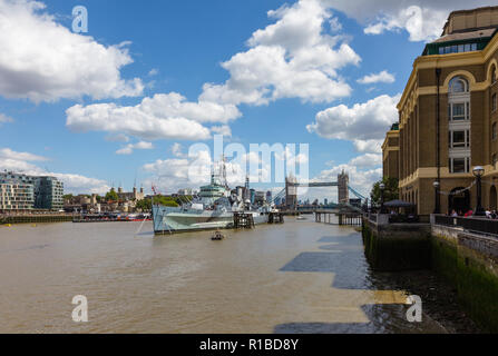 Le HMS Belfast, Tamise, Londres Banque D'Images