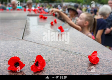 Darwin, Australie. 11Th Nov, 2018. Commémoration à l'occasion du Jour du Souvenir pour le centenaire de l'Armistice, au cénotaphe de Darwin sur Parc du Bicentenaire de Darwin, Territoire du Nord, Australie - 2018.11.11 - Photo par Regis Martin Crédit : Regis Martin/Alamy Live News Banque D'Images