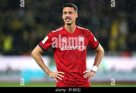 Dortmund, Allemagne. 10 Nov, 2018. firo : 10.11.2018 Football, Football : 1. Saison 2018/2019 Bundesliga, BVB Borussia Dortmund - FC Bayern Munich Munich 3 : 2 Sandro Wagner FCB, geste, déception, déçu, déçu, déçu, insatisfait, | Conditions de crédit dans le monde entier : dpa/Alamy Live News Banque D'Images