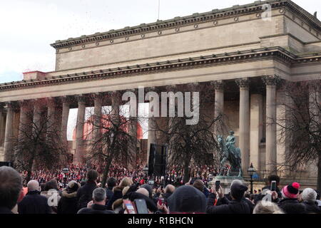 Liverpool, Royaume-Uni. 11 novembre 2018. Le Service annuel de commémoration et de dévouement à St Georges Hall Liverpool le dimanche 11 novembre 2018. Credit : Ken Biggs/Alamy Live News. Banque D'Images