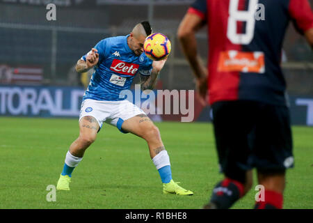 Genova, Liguria, Italie, le 10 novembre, 2018. Match de football Gênes - Naples à Luigi Ferraris dans photo Marek Hamsik en action Crédit : Antonio Balasco/Alamy Live News Banque D'Images