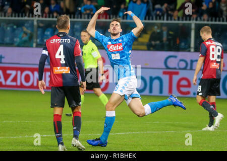 Genova, Liguria, Italie, le 10 novembre, 2018. Match de football Gênes - Naples à Luigi Ferraris dans photo Fabi‡n Ruiz objectif célébration Crédit : Antonio Balasco/Alamy Live News Banque D'Images