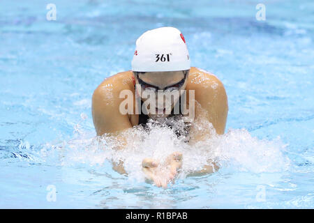 Tokyo. 11Th Nov, 2018. China's Ye Shiwen fait concurrence au cours du 200 m quatre nages à la finale de la Coupe du Monde de Natation FINA à Tokyo, Japon, Nov.11, 2018. Crédit : Du Xiaoyi/Xinhua/Alamy Live News Banque D'Images