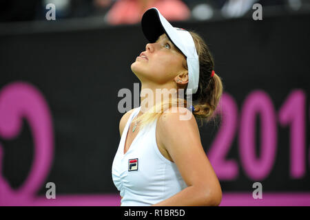 Prague, République tchèque. 11Th Nov, 2018. Sofia Kenin des États-Unis en action lors de la finale 2018 de la Fed Cup entre la République tchèque et les États-Unis d'Amérique à Prague en République tchèque. Credit : ZUMA Press, Inc./Alamy Live News Banque D'Images