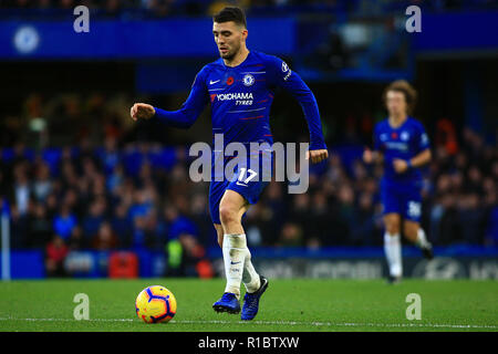 Londres, Royaume-Uni. 11Th Nov, 2018.Mateo Kovacic de Chelsea en action. Premier League, Everton v Chelsea à Stamford Bridge à Londres le dimanche 11 novembre 2018. Cette image ne peut être utilisé qu'à des fins rédactionnelles. Usage éditorial uniquement, licence requise pour un usage commercial. Aucune utilisation de pari, de jeux ou d'un seul club/ligue/dvd publications. pic par Steffan Bowen/ Andrew Orchard la photographie de sport/Alamy live news Banque D'Images