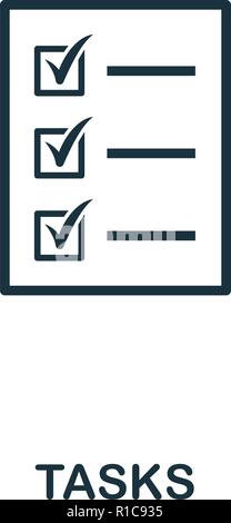 L'icône Tâches. Style de design premium collection icône de démarrage. L'assurance-chômage et de ux. Parfait pour l'icône Tâches Pixel web design, applications, logiciels, l'utilisation d'impression. Illustration de Vecteur