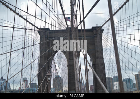 Pont de Brooklyn - Bienvenue à New York City. C'est NYC Banque D'Images