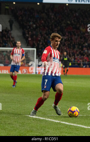 Madrid, Espagne. 10 Nov, 2018. Griezmann. Au cours de l'Atlético de Madrid a remporté 3 à 2 sur Athletic de Bilbao avec buts de Thomas, Rodrigo et Godin pour l'Atletico de Madrid et deux buts de Williams. Credit : Jorge Gonzalez/Pacific Press/Alamy Live News Banque D'Images