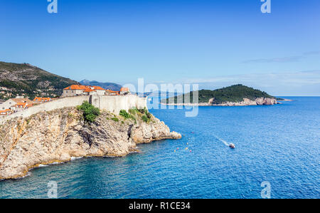 Vue aérienne de la vieille ville de Dubrovnik en Croatie Banque D'Images