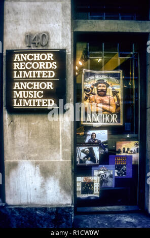 Les locaux d'Anchor Records dans Wardour Street, Soho, en novembre 1976. L'entreprise a fermé en 1978. Banque D'Images