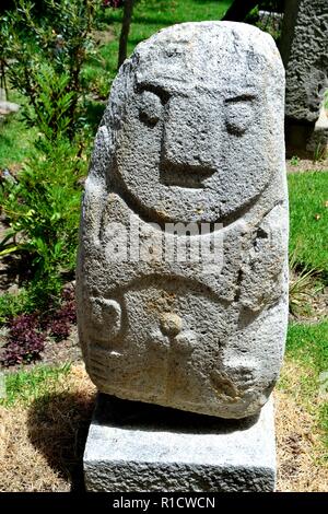 Recuay lthic- sculptures Musée Archéologique de Ancash 'Augusto Soriano Infante ' à Huaraz. Département d'Ancash au Pérou. Banque D'Images